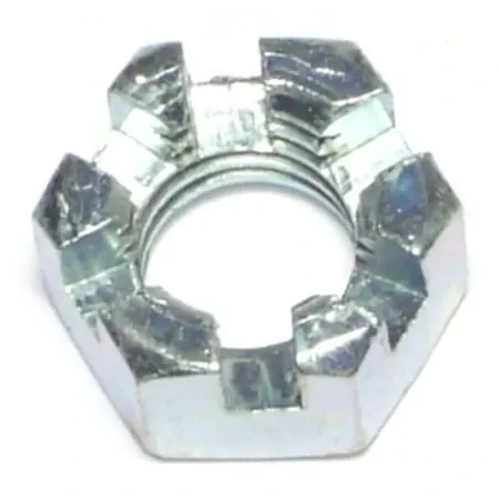 1/2 -13 Zinc Plated Steel Coarse Thread Slotted Hex Nuts (6 pcs.)