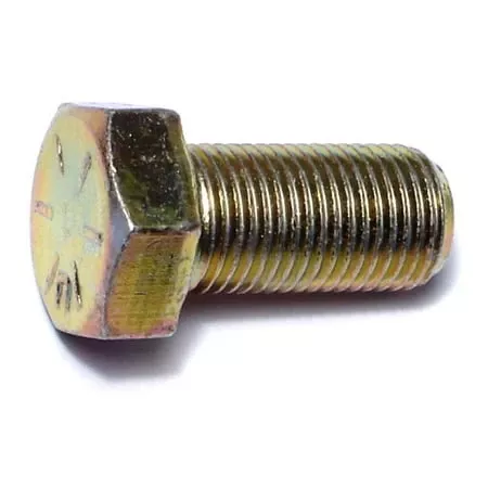 1/2-20 X 1 Yellow Zinc Grade 8 Fine Thread Hex Cap Screws