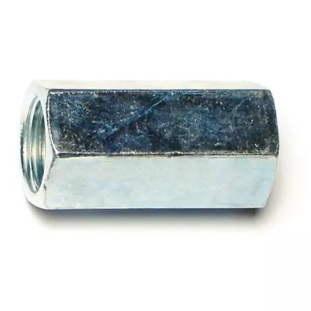 1/2-20 Zinc Plated Steel Fine Thread Coupling Nuts - 1-1/4 Length
