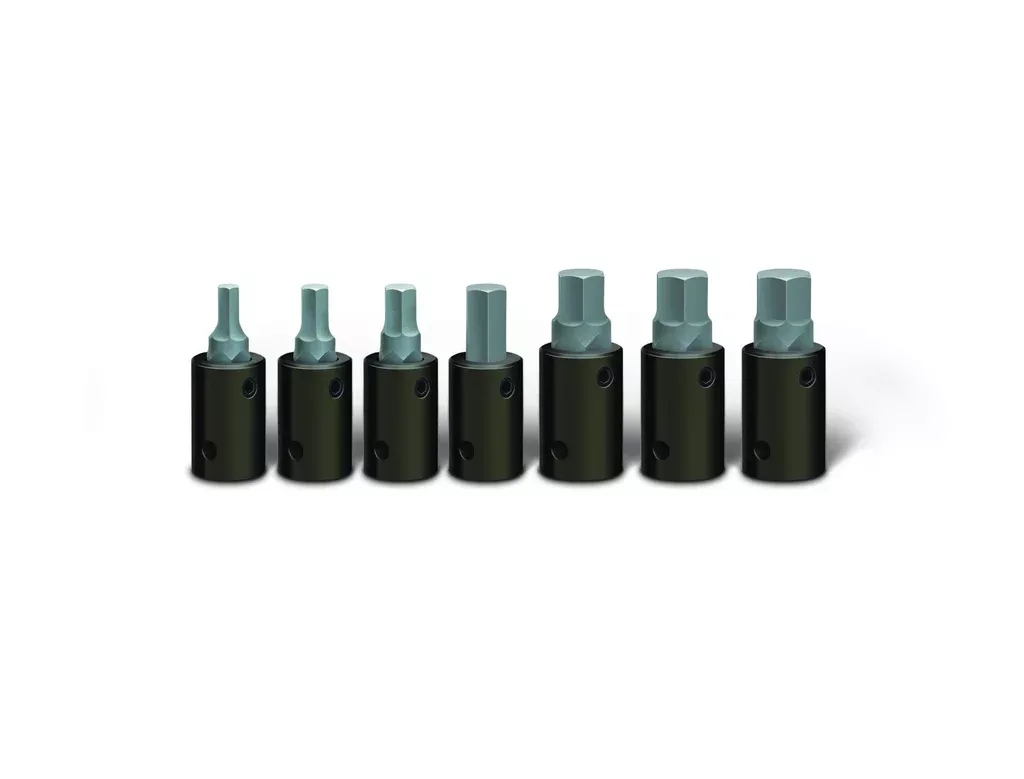 1/2" Drive 7 Piece Set - Hex Bit Impact Sockets w/Standard Bit, 1/4" - 5/8"