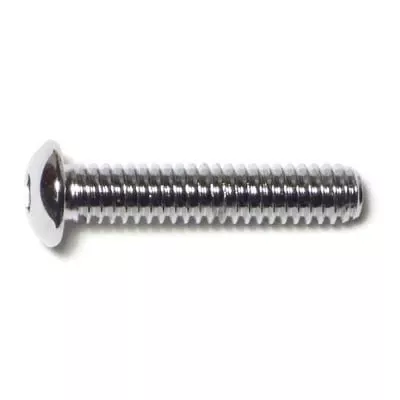 1/4 -20 x 1-1/4Chrome Grade 8 Button Head Socket Cap Screws (5 pcs.)