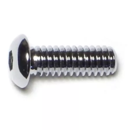 1/4 -20 x 3/4Chrome Grade 8 Button Head Socket Cap Screws (10 pcs.)