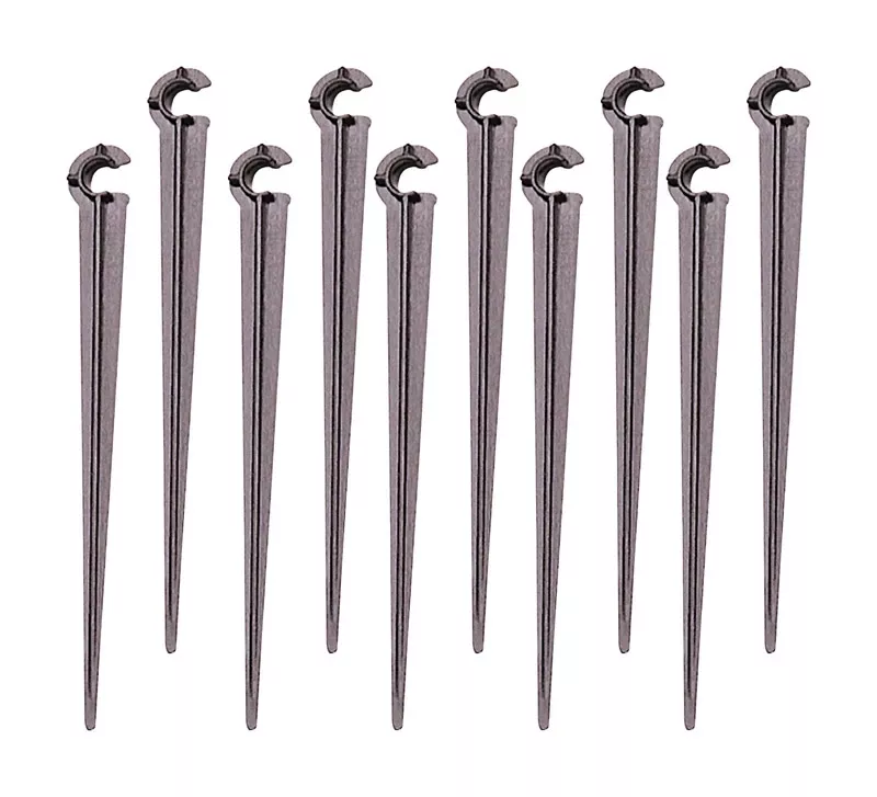 1/4 in. Tubing Support Stake, Plastic, 4 in., 10-Pack