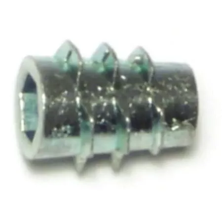 #10-24 X 1/2 Zinc Alloy Coarse Thread Hex Drive Wood Inserts - 10 Pack