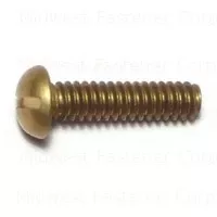 10-24 X 3/4 Brass Slotted Round Machine Screws - Durable Fasteners For Various Applications
