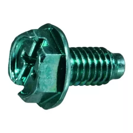 #10-32 x 3/8Green Fine Thread Hex Head Grounding Screws (100 pcs.)
