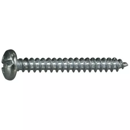 #10 X 1-1/2 Zinc Plated Steel Combo Pan Head Sheet Metal Screws - 100 Count