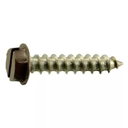 #10 X 1 Stainless Steel Brown Hex Washer Head Sheet Metal Screws - 18-8 Grade