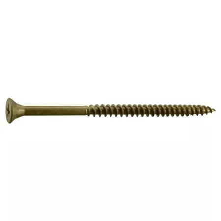 #10 X 3-1/2 Tan Exterior Phillips Bugle Head Deck Screws - 100 Count