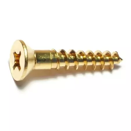 #12 x 1-1/4Brass Phillips Flat Head Wood Screws (32 pcs.)