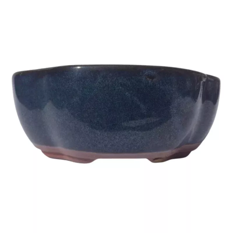 12 x 10 x 5cm – Glazed Bonsai Container – Blue