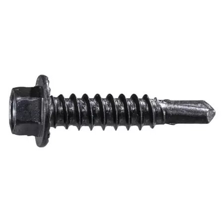 #12 x 1Brown Ruspert Coated Hex Washer Head Self-Drilling Screws (100 pcs.)