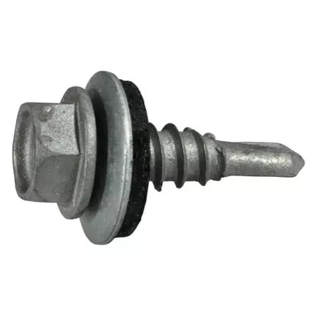 #12 x 3/4Silver Hex Self-Drilling Screws with Sealing Washers (100 pcs.)
