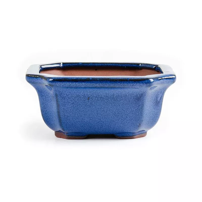 13cm x 11cm x 6cm Glazed Bonsai Container – Dark Blue