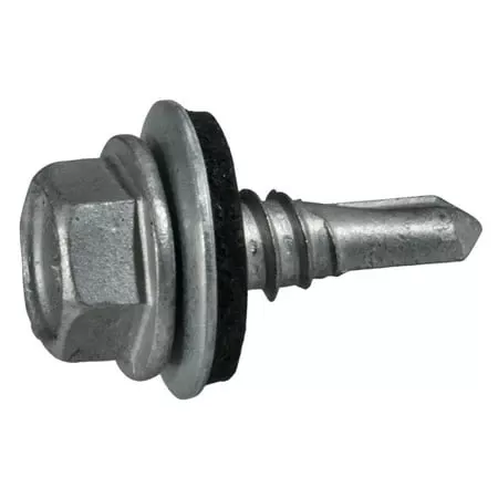 #14 x 3/4Silver Hex Self-Drilling Screws with Sealing Washers (100 pcs.)