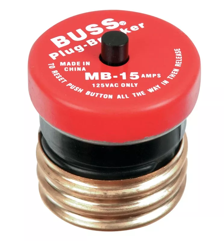 15-Amp 125V Edison Base Plug Fuse Circuit Breaker