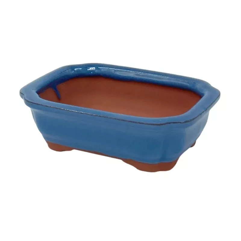 16 x 12 x 5 cm – Glazed Bonsai Pot – Blue