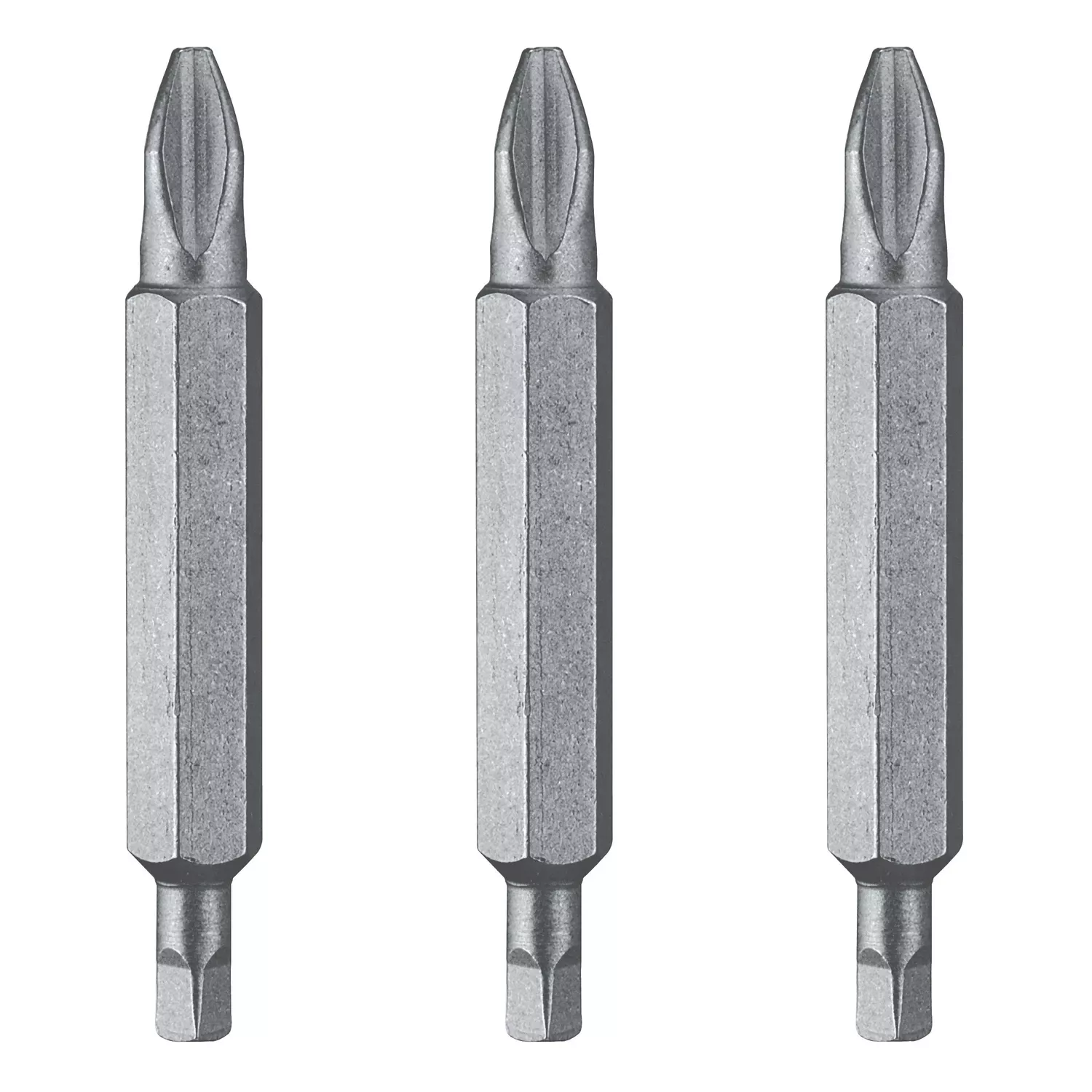 #2 Double-End Phillips/Square Recess Bit, 3-Pk.