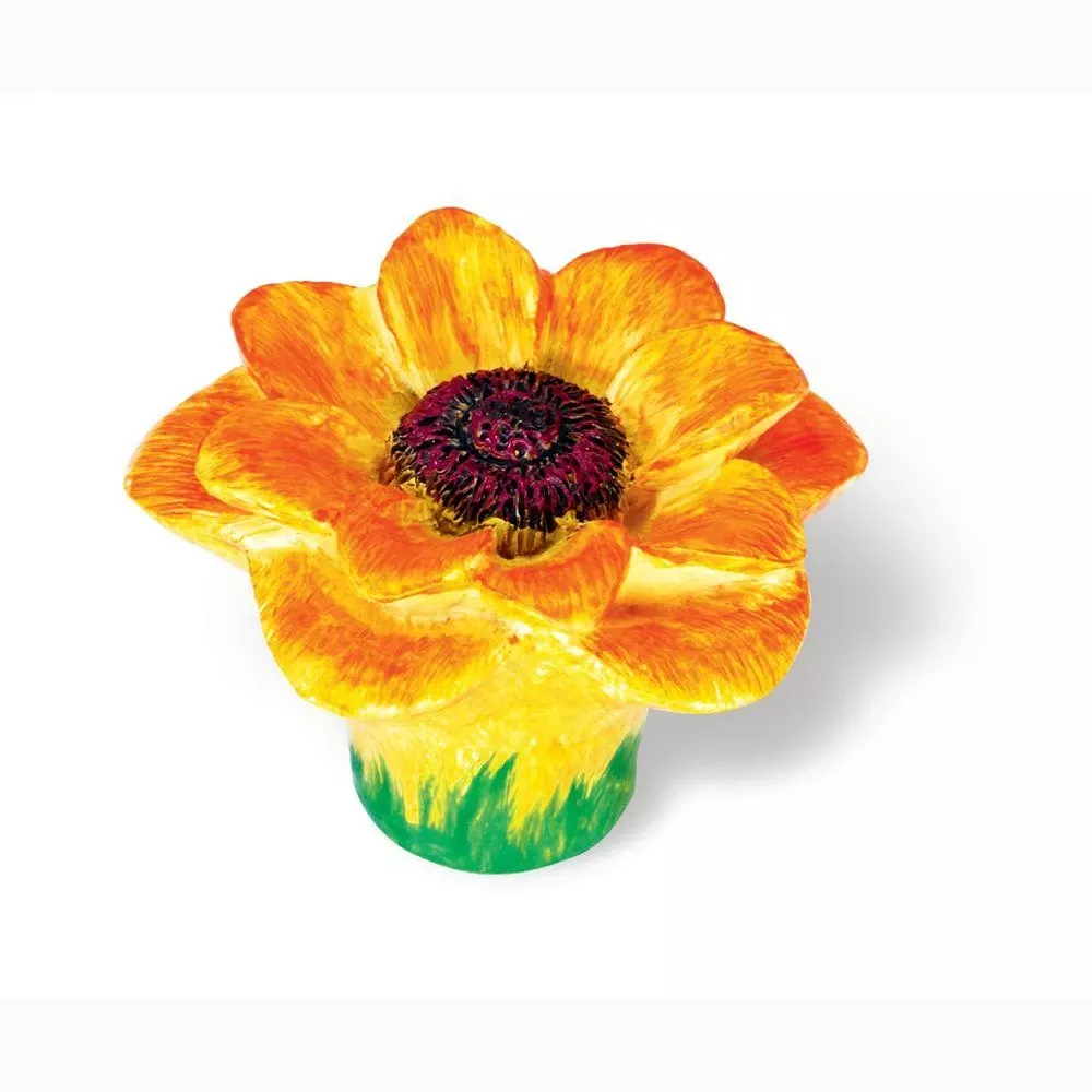 2 In. Yellow/orange Daffodil Cabinet Knob Hd-101-106