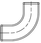 2" x 12" - Cast Iron No-Hub Extended 1/4 Bend