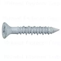 3/16 X 1-1/4 White Ruspert Phillips Flat Masonry Screws - Durable Fasteners For Construction