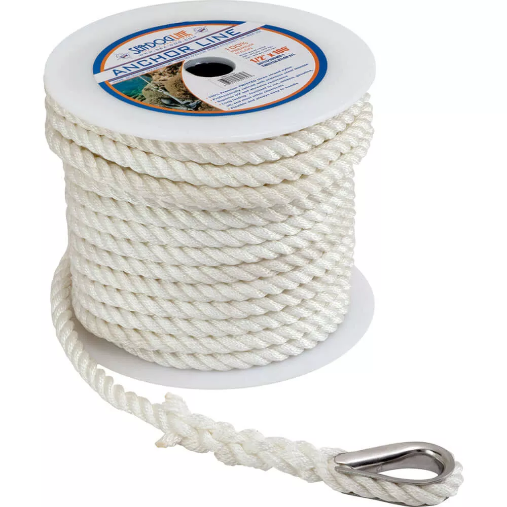 3/8 x 60 Nylon Anchor Line 316 Thimble
