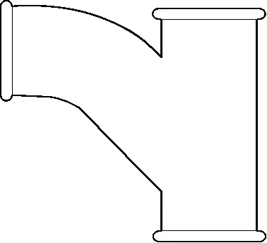 3" x 2" - Cast Iron No-Hub Combination Y & 1/8 Bend