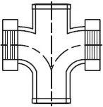 3" x 2" - Cast Iron No-Hub Double Tap TY