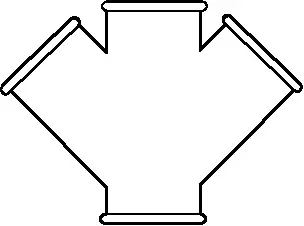 3" x 2" - Cast Iron No-Hub Double Wye
