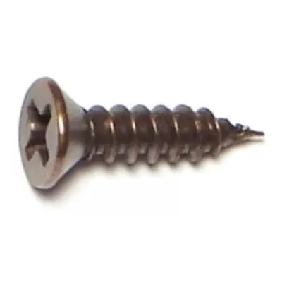 #5 X 1/2 Antique Brass Plated Steel Phillips Flat Head Hinge Screws - 100 Count