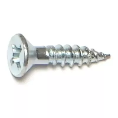 #5 X 1/2 Zinc Plated Steel Phillips Flat Head Hinge Screws - 100 Count