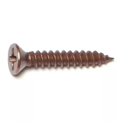#5 X 3/4 Antique Brass Plated Steel Phillips Flat Head Hinge Screws - 100 Count