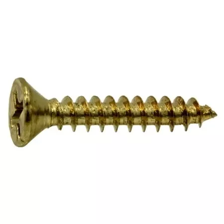#5 x 3/4Brass Plated Steel Phillips Flat Head Hinge Screws (50 pcs.)