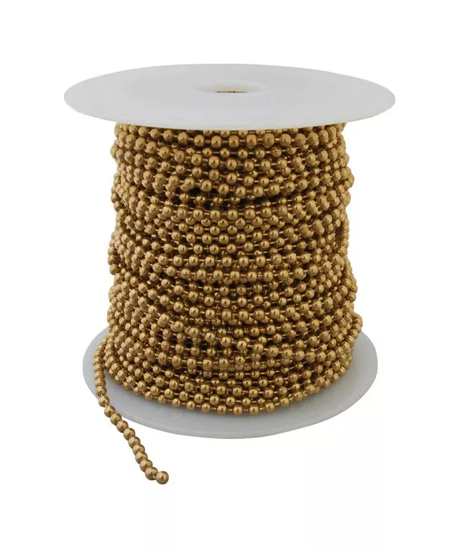 #6 Ball Chain, Yellow Brass, 100 Ft.