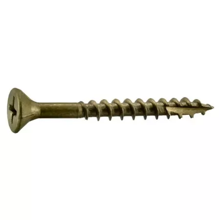 #7 X 1-5/8 Tan Phillips Bugle Head Deck Screws - Rust Resistant Steel