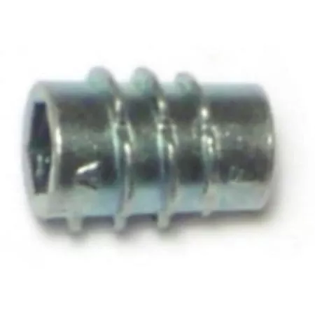 #8-32 X 5/16 Zinc Alloy Coarse Thread Hex Drive Wood Inserts - 10 Pack