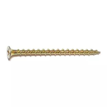 #8 X 2-1/2 Yellow Zinc Phillips Bugle Head All Purpose Screws - 100 Count