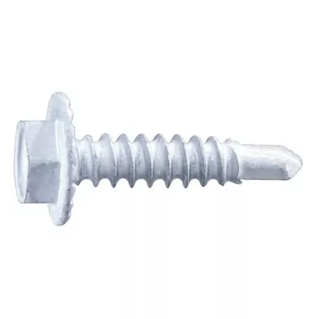 #8 x 3/4White Ruspert Coated Hex Washer Head Self-Drilling Screws (100 pcs.)
