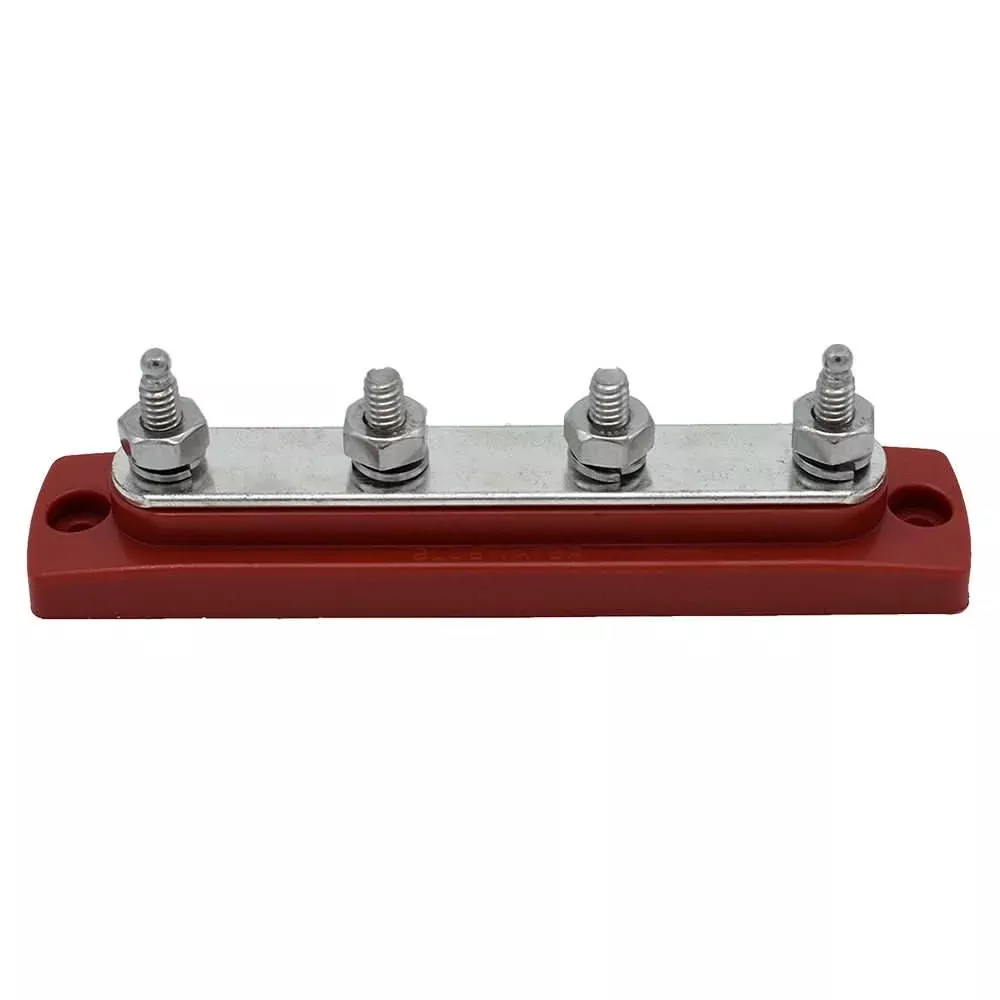 Bluewater Common Stud Busbar 4 Gang - Red for Marine and RV Electrical