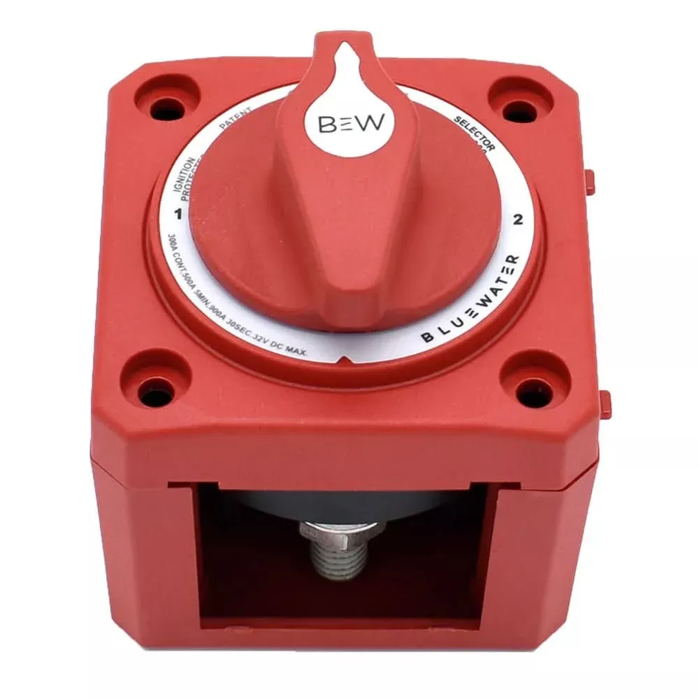 Bluewater OFF/1/2 Battery Switch - Surface Mount - Red, Part 9800-008-