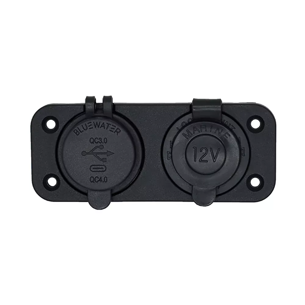 Bluewater Round Dual USB/USB-C Charger [3000-4001A]