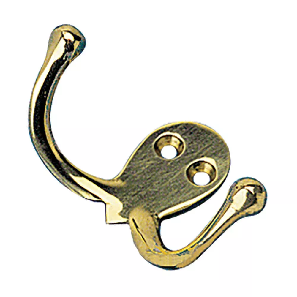 Cast Brass Double Hook Chrome #6 FH