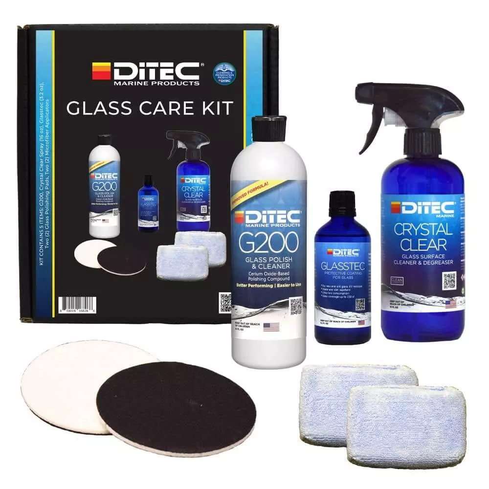 DiTEC Marine Glass Care Kit - Complete Glass Cleaning and Protection S