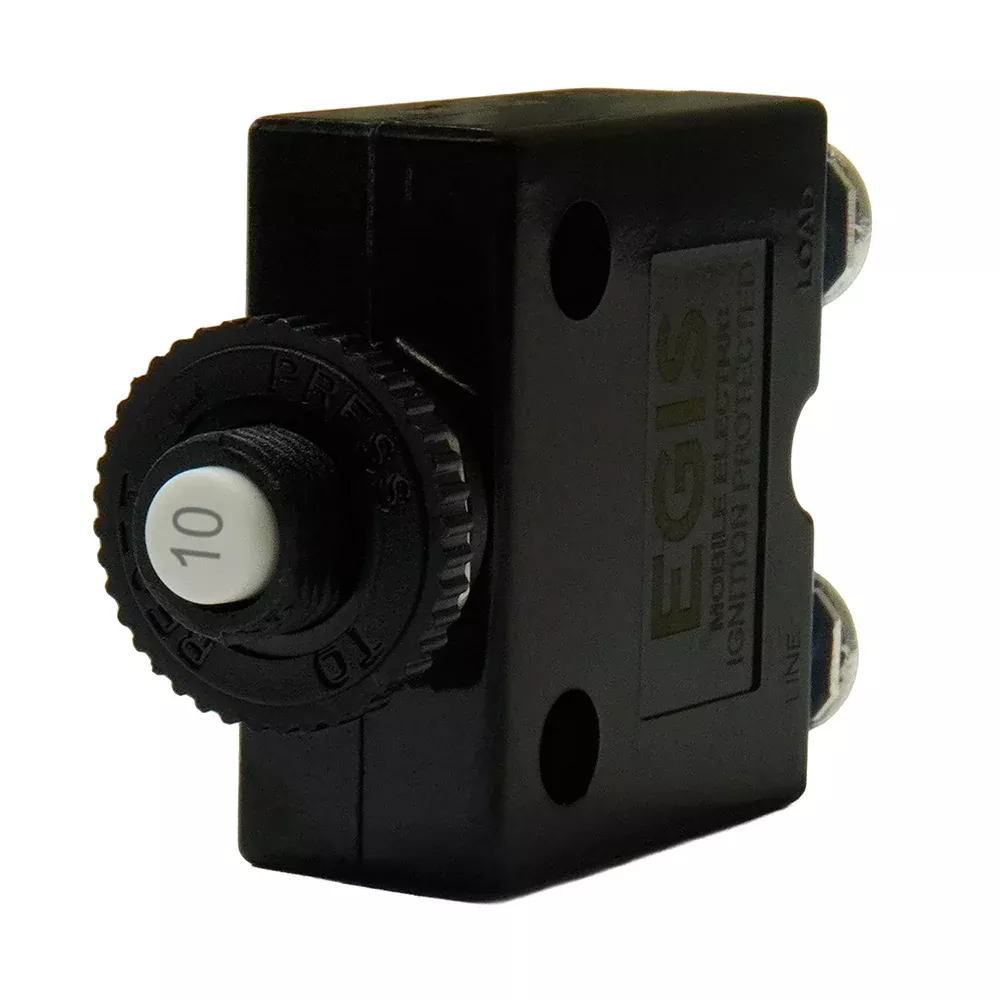 Egis 10A Push Button Panel Mount Circuit Breaker - Screw Terminals [47