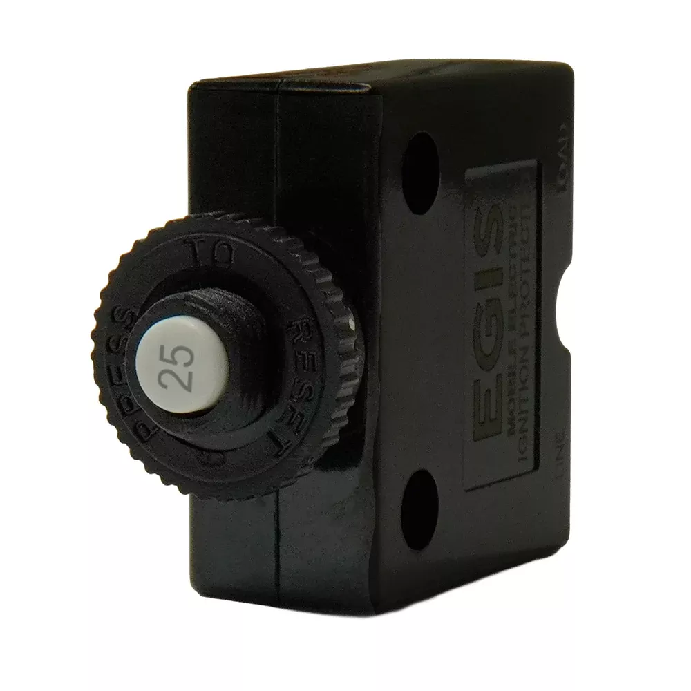Egis 25A Push Button Panel Mount Circuit Breaker - Spade Terminal [471