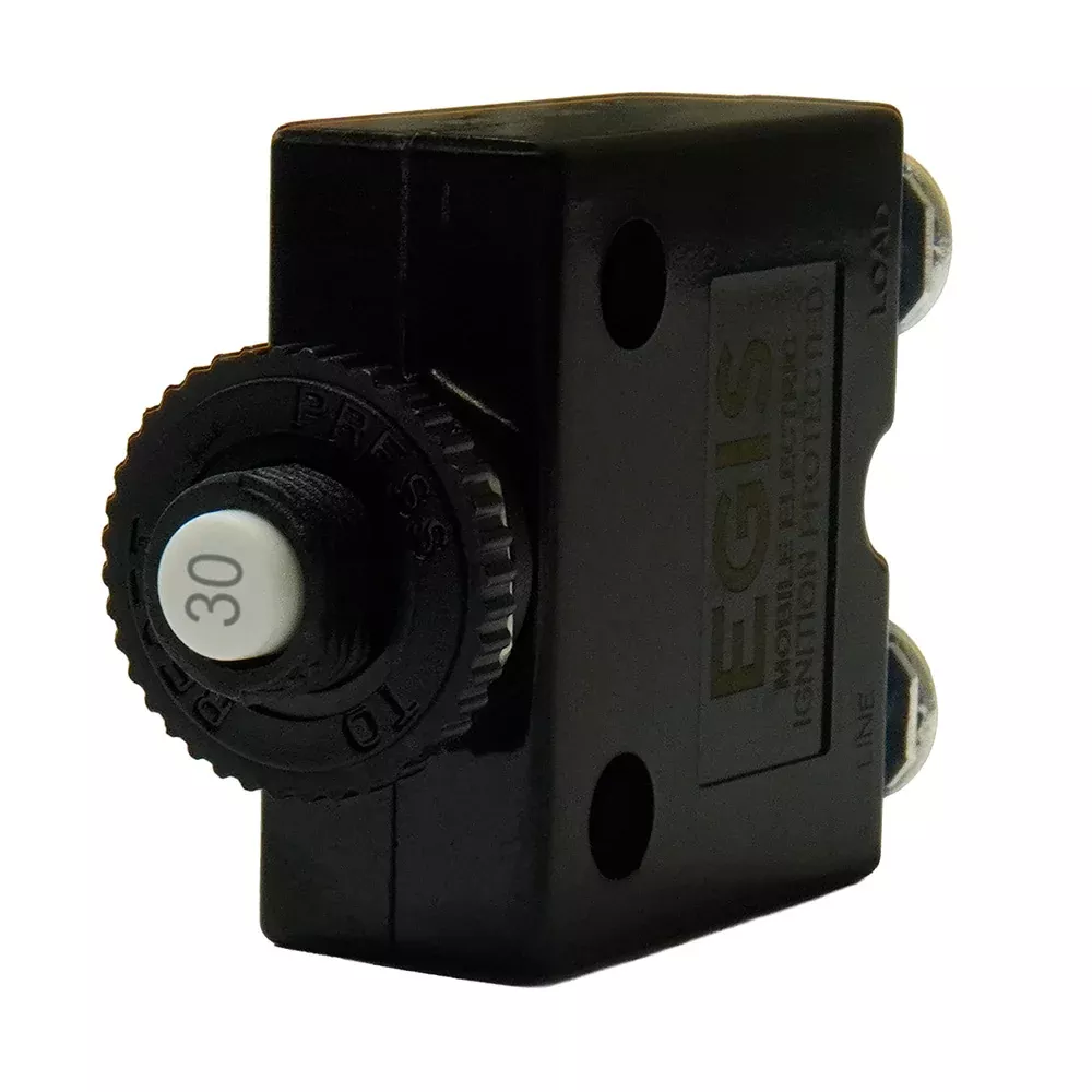 Egis 30A Push Button Panel Mount Circuit Breaker - Screw Terminals [47