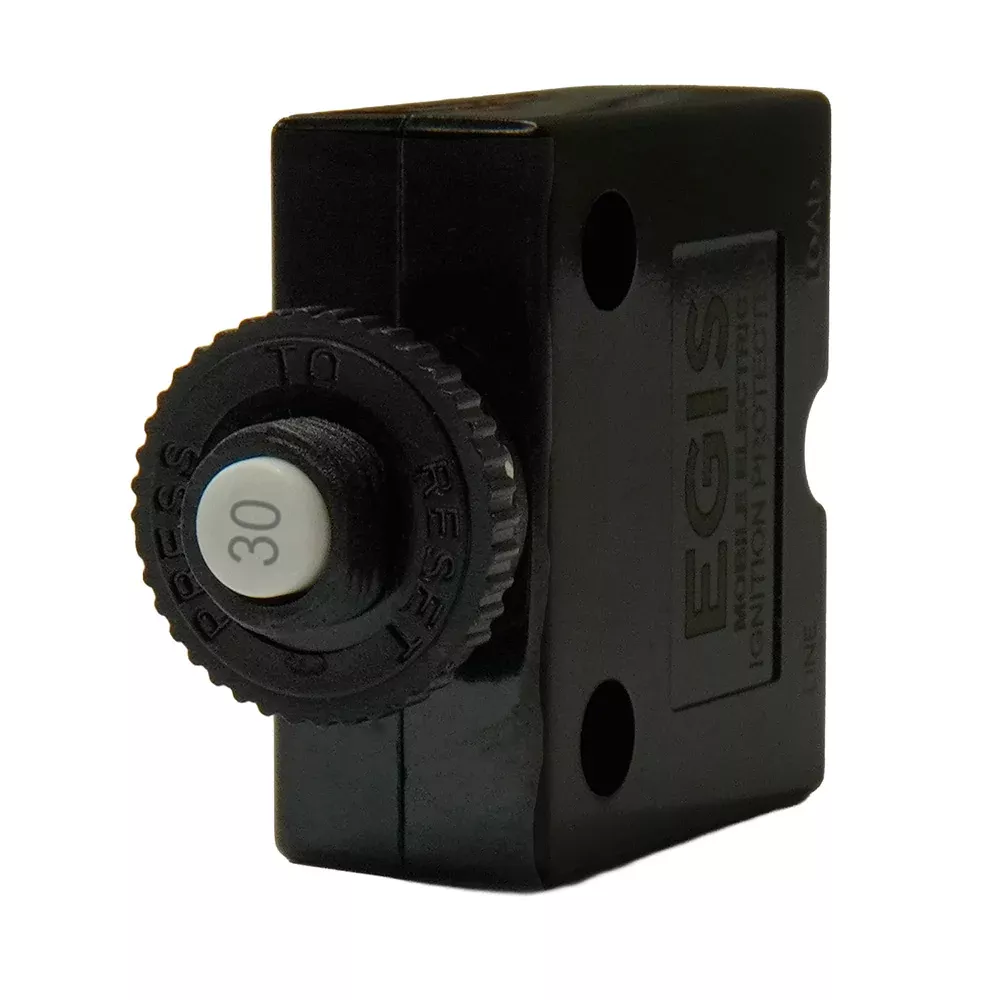 Egis 30A Push Button Panel Mount Circuit Breaker - Spade Terminal [471