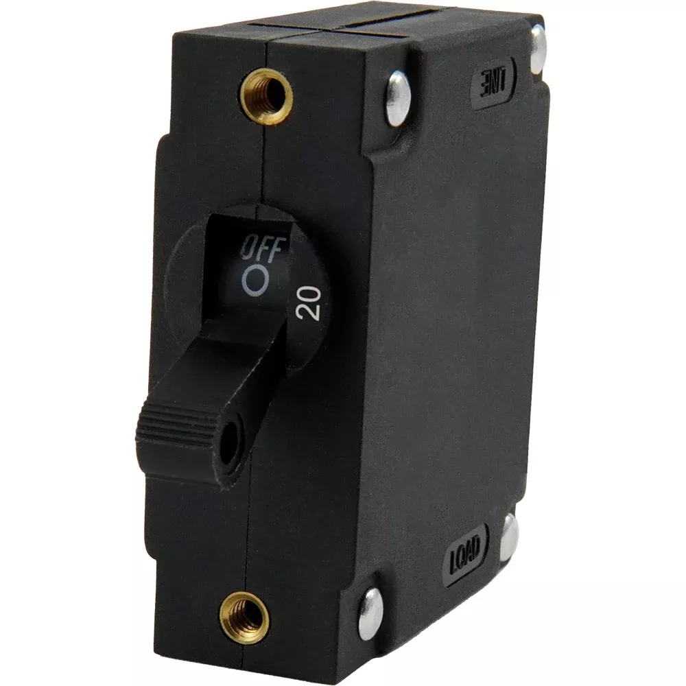 Egis A Series Black Toggle Panel Mount Circuit Breaker - Single Pole 2