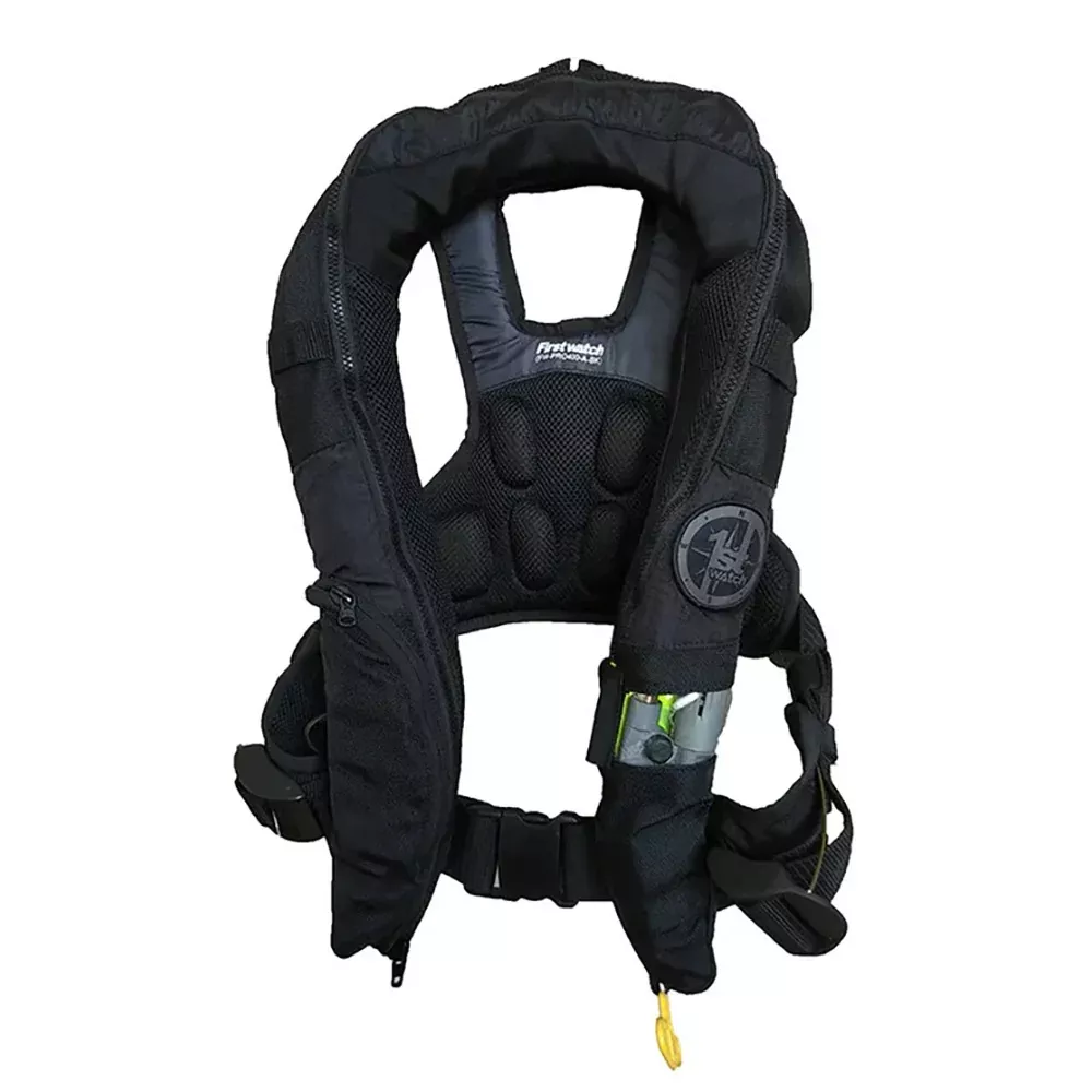 First Watch Auto/Manual Convertible 38G Inflatable PFD - Black [FW-40P
