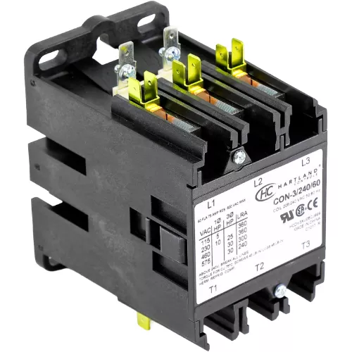 Hartland Controls CON-3/240/60 Definite Purpose Contactor, 3-Pole, 60A, 240VAC